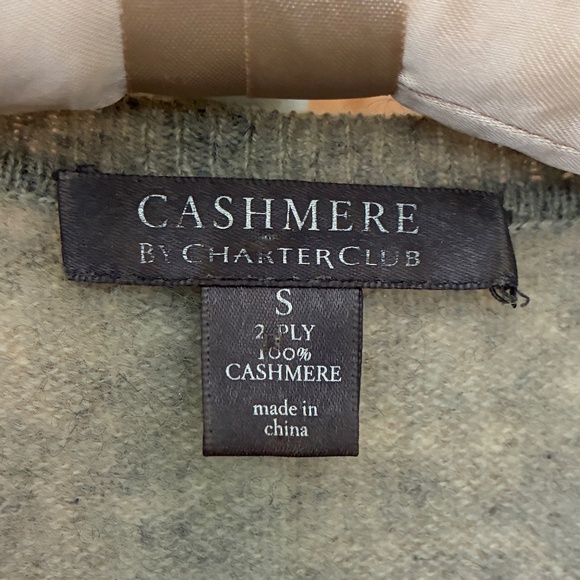 Charter Club Cashmere Light Grey V Neck Sweater S - Picture 3 of 3